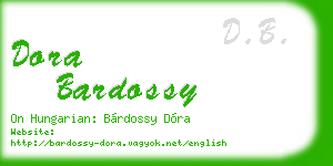 dora bardossy business card